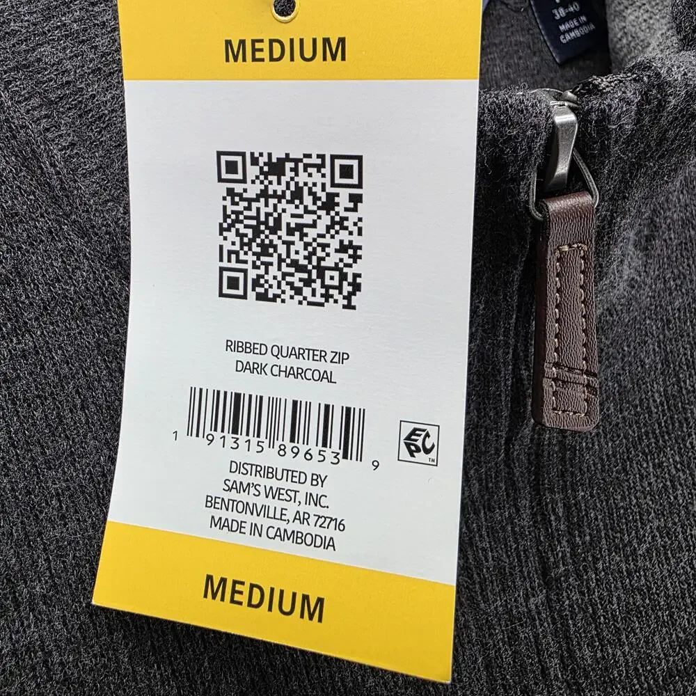 Lands' End Sweater Mens M Gray Mock Neck 1/4 Zip Pullover Cotton Polyester